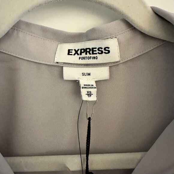 NWT Express Light Gray Slim Fit Portofino Blouse - XS - Picture 3 of 5